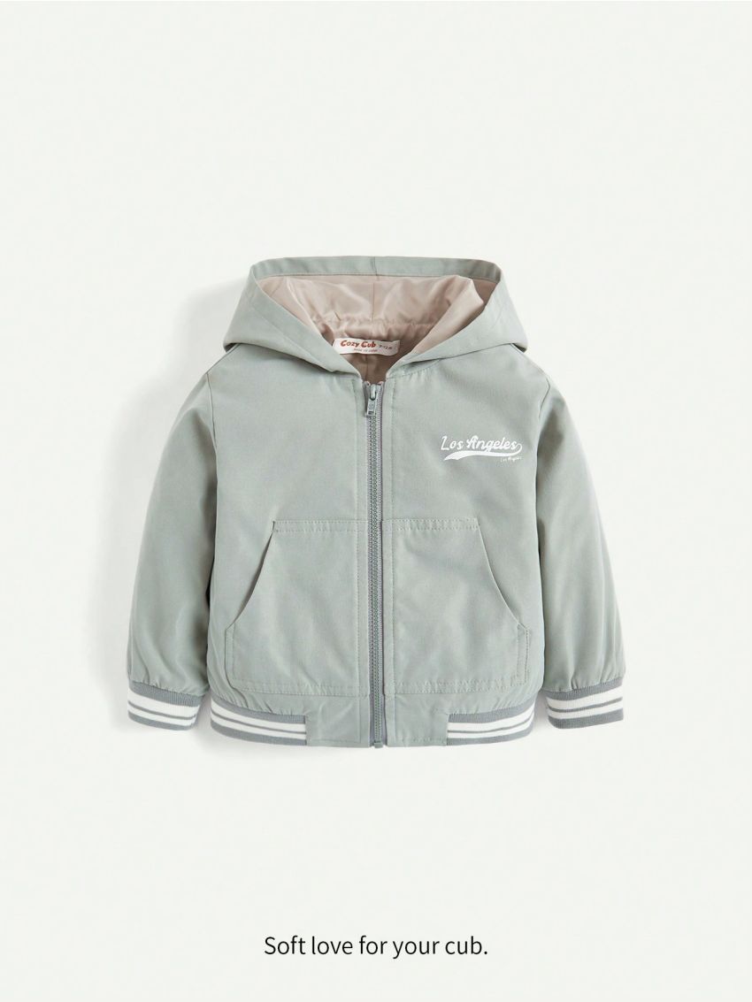Cozy Cub Infant Boys' Letter Print Hooded Oversized Jacket
