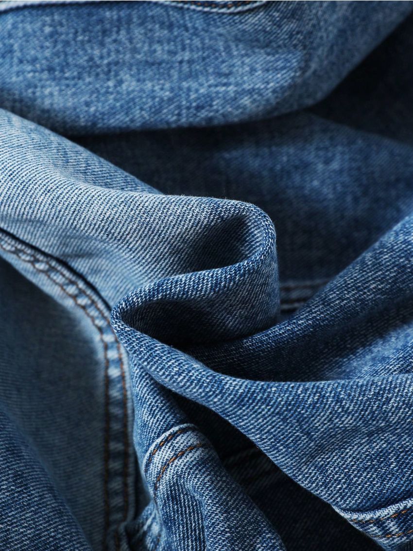 SHEIN Tween Boy Bleach Wash Denim Jacket Without Tee