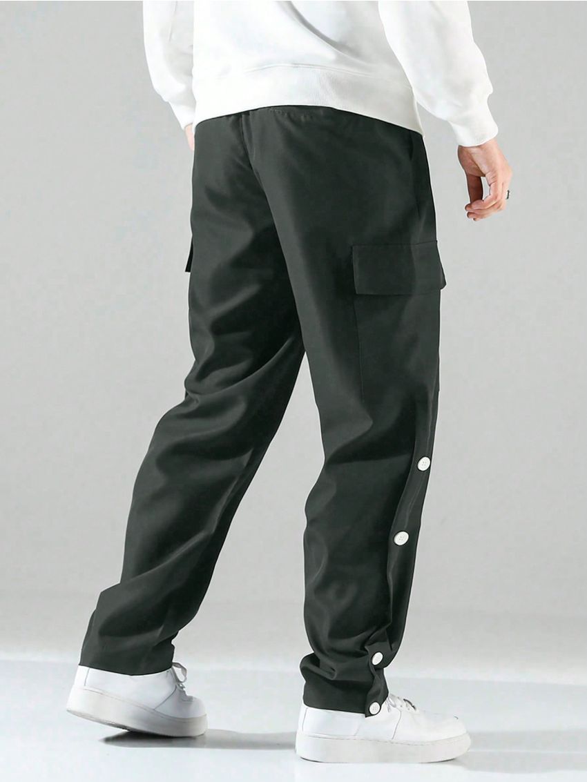 Extended Sizes Men's Plus Size Drawstring Waist Workwear Pants