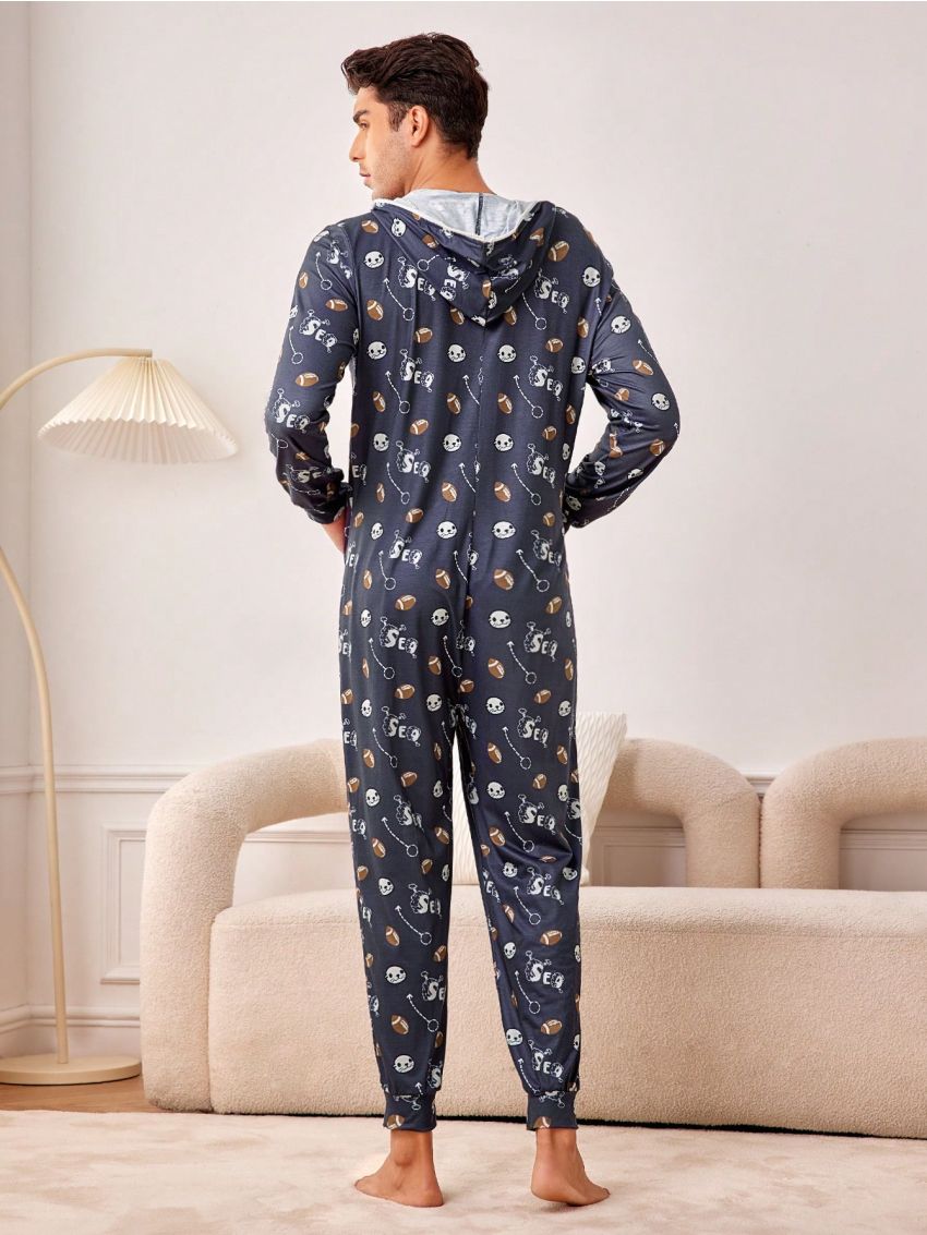 Men's Rugby Print Home Wear