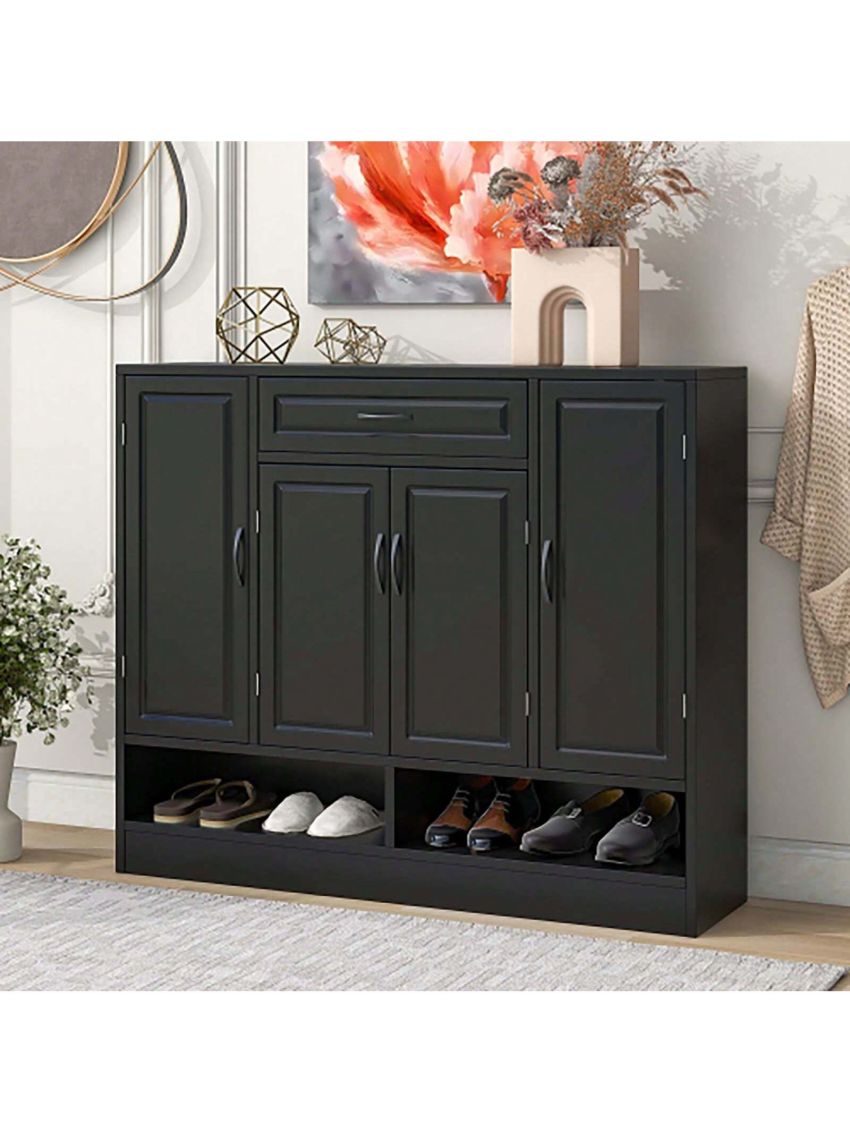 Sleek and Modern Shoe Cabinet with Adjustable Shelves, Minimalist Shoe Storage Organizer with Sturdy Top Surface, Space-saving Design Side Board for Various Sizes of Items