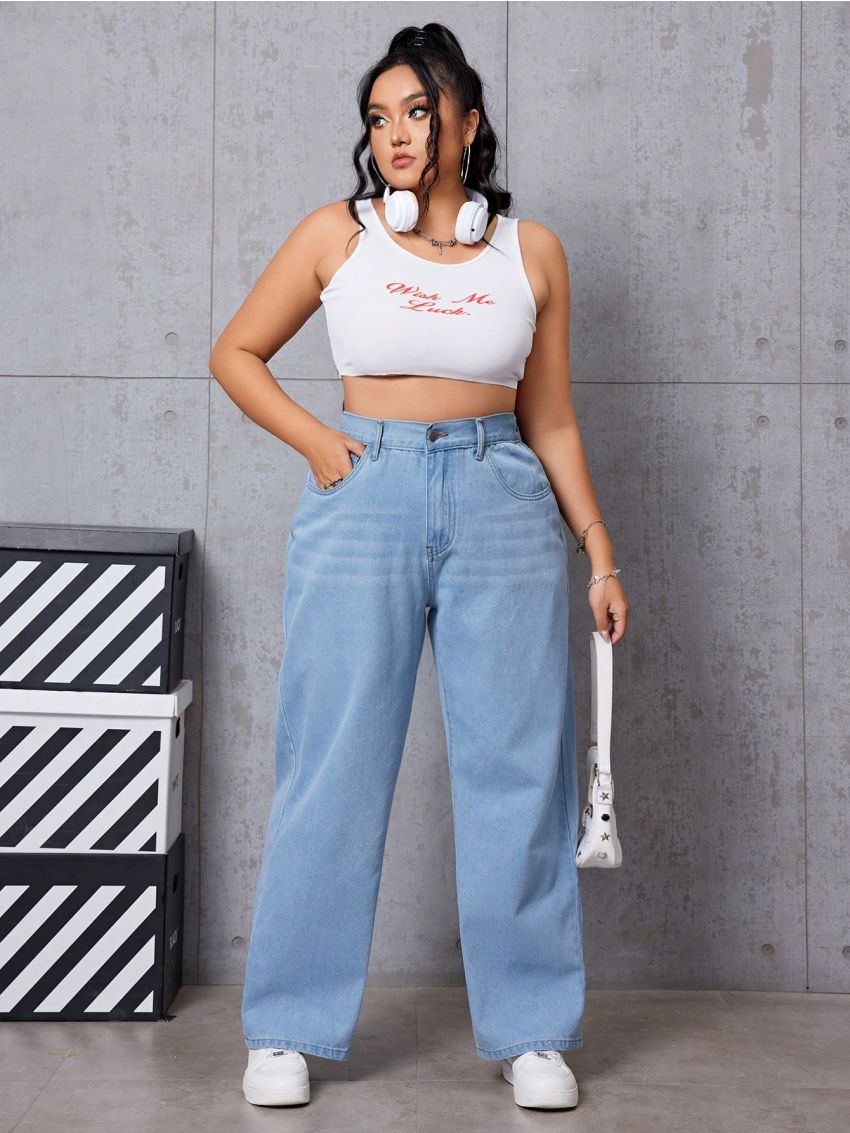 Plus Size Straight Leg Jeans