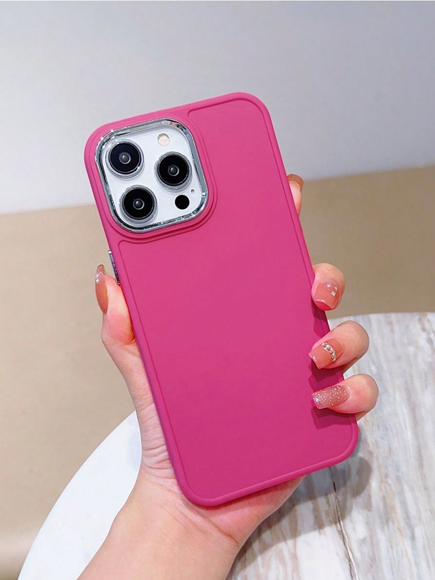 Silicone Electroplating Frame Phone Case With Large Hole Design, Compatible With Apple