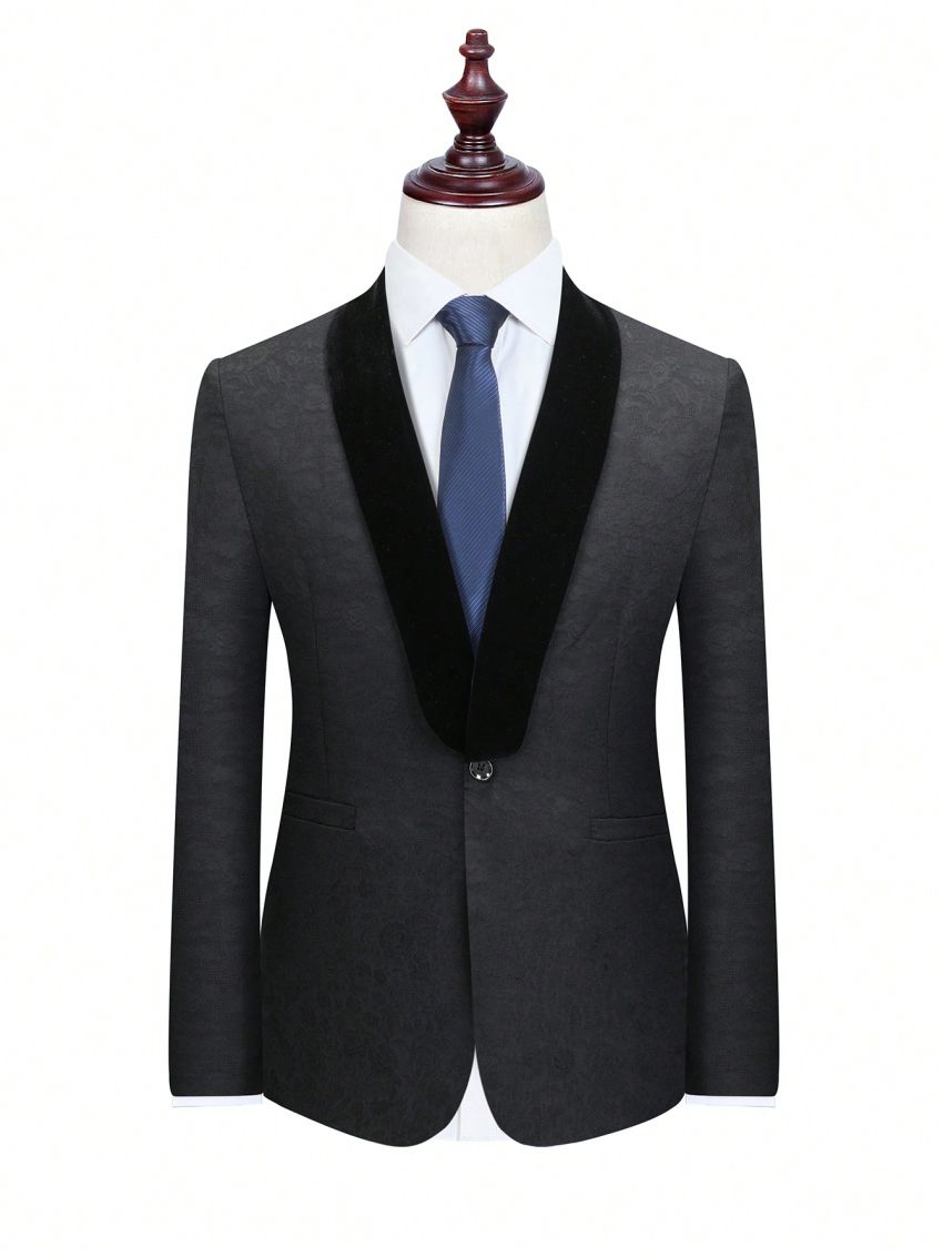 Manfinity Mode Men 1pc Jacquard Shawl Collar Blazer