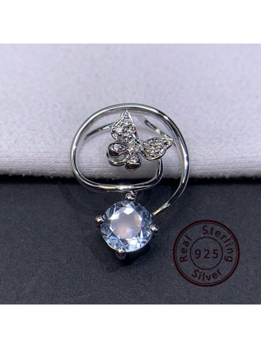 1pc Fashionable Natural Topaz Butterfly Pendant