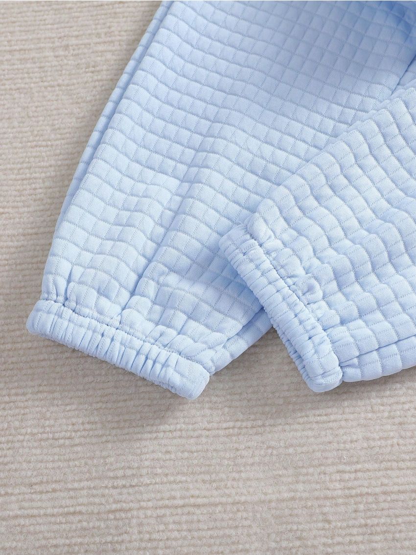 Tween Girl Letter Graphic Textured Hoodie & Sweatpants