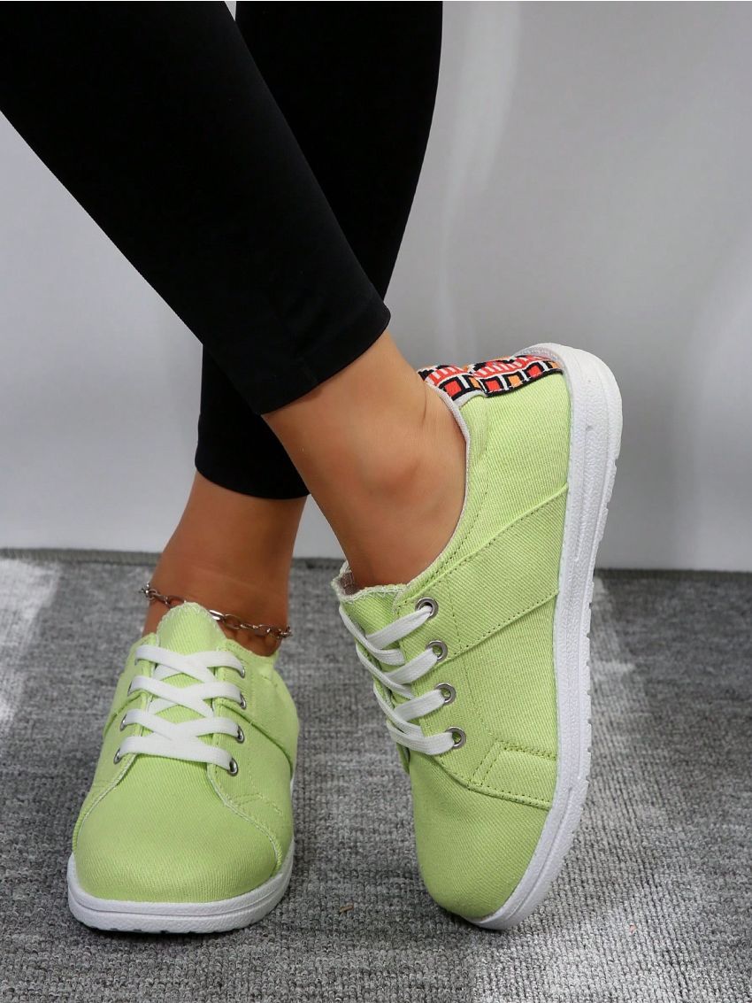 Round Toe Slip-on Flat Women's Shoes, All Seasons Casual Wear In Solid Color Durable Material