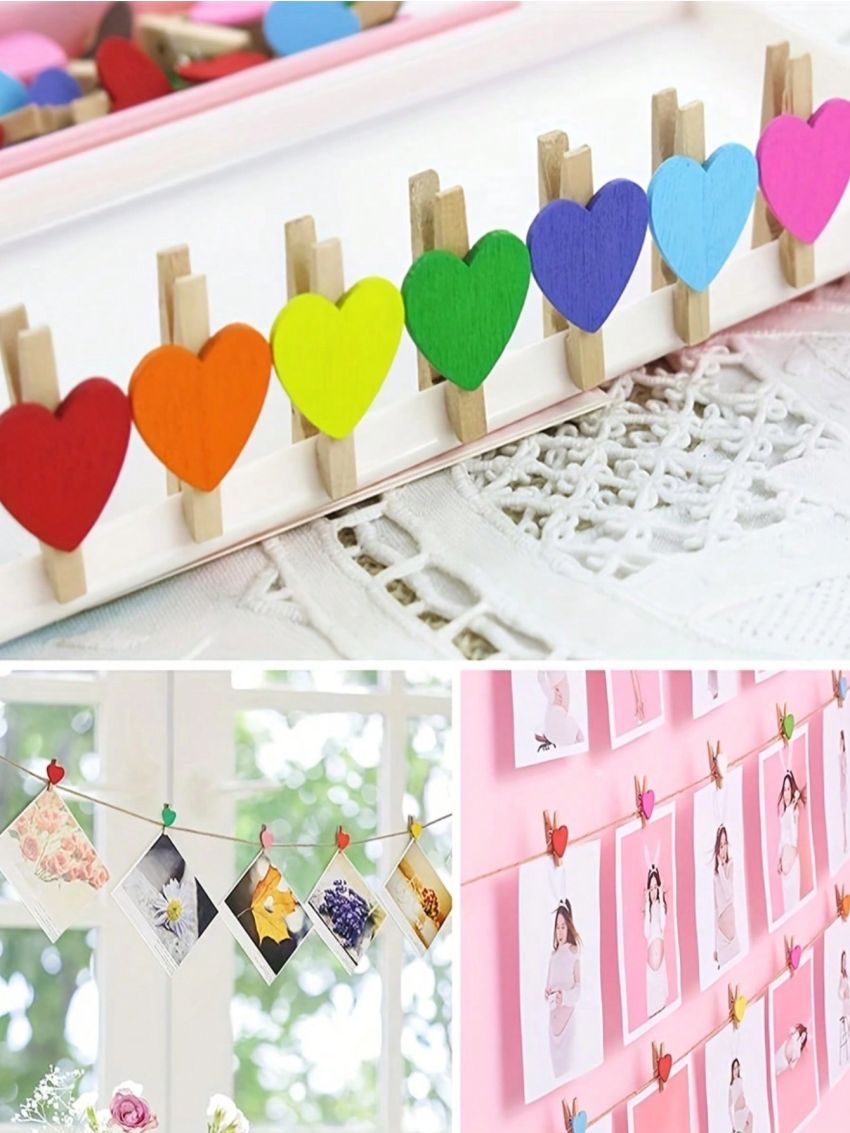 10pcs Diy Heart Shaped Memo Clip For Multiple Purposes