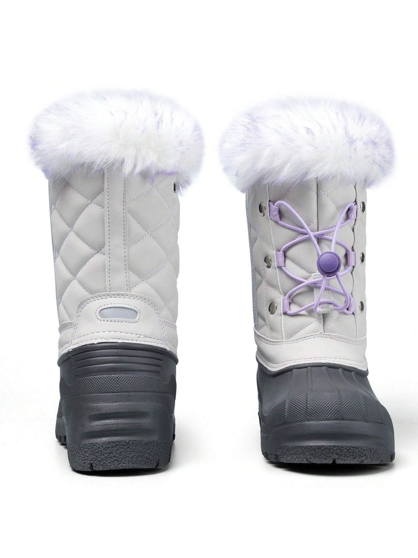 K KomForme Boys & Girls Snow Boots Insulated Fur Lined Warm Anti-Slip Waterproof Winter Boot (Toddler/Little Kid/Big Kid)