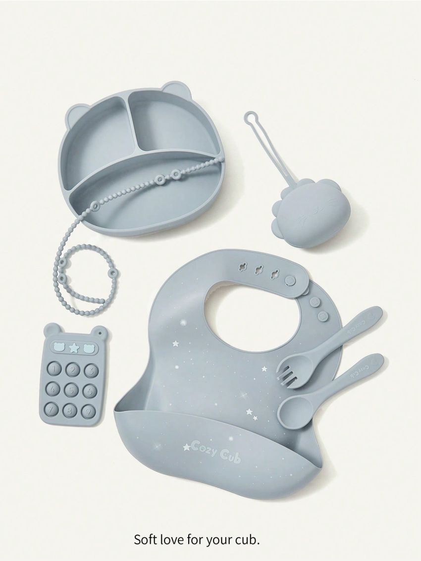 Cozy Cub Cozy Cub Baby Tableware Set Cartoon Anti-fall Dinnerware Combination With 7 Pieces For Home Use