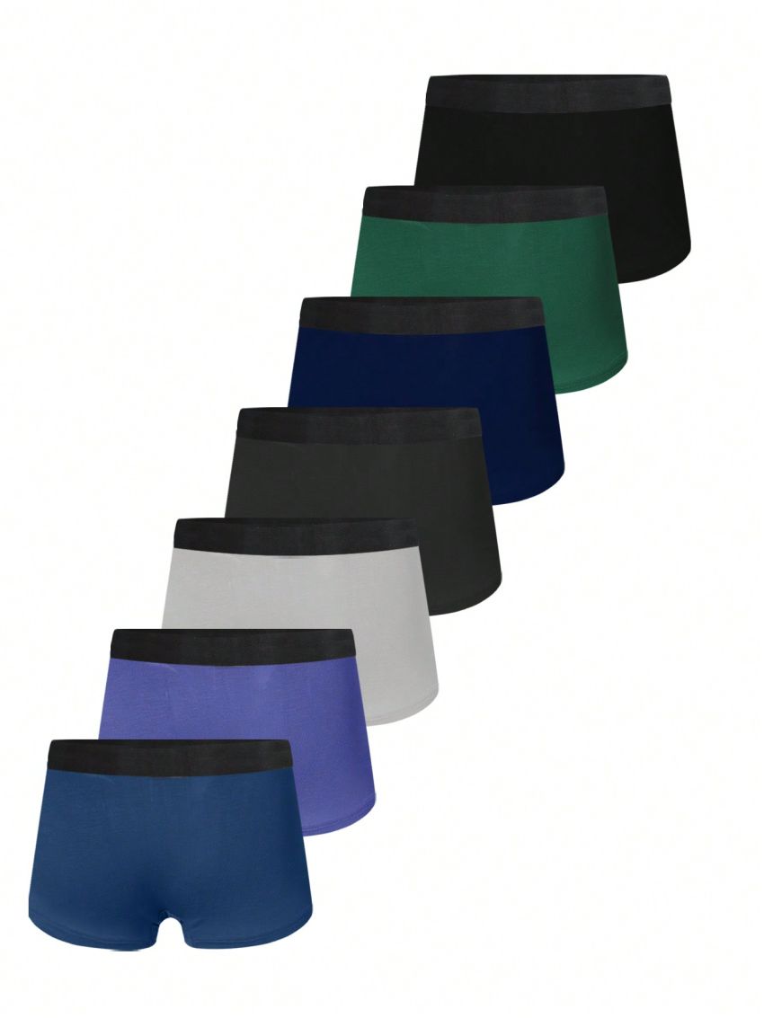 7pcs/Set Men'S Spider Web Printed Boxer Briefs