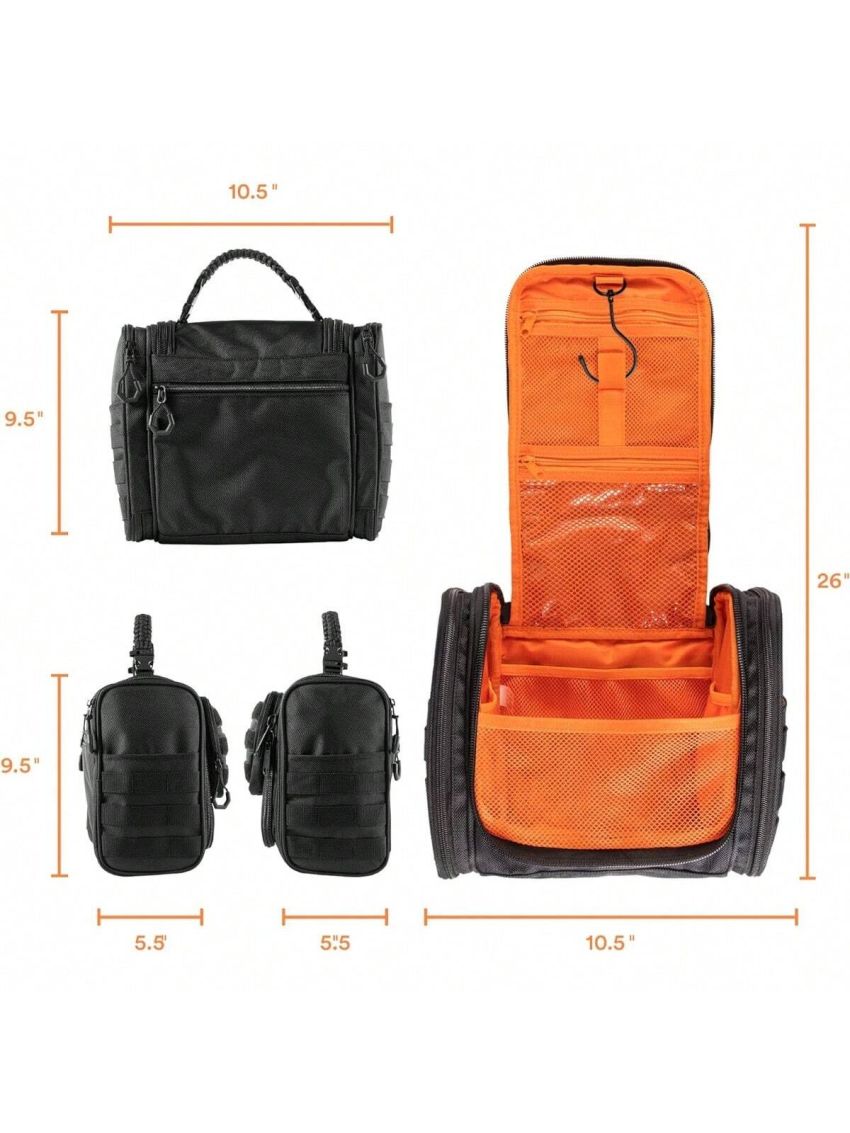 Tactical Hanging Toiletry Bag Dopp Kit For Men & Women. Perfect For Travel & Storage for Cosmetic, Clipper, Toothbrush, Shower, Shaving & Grooming Care. Best Overnight Toiletries Organizer Case