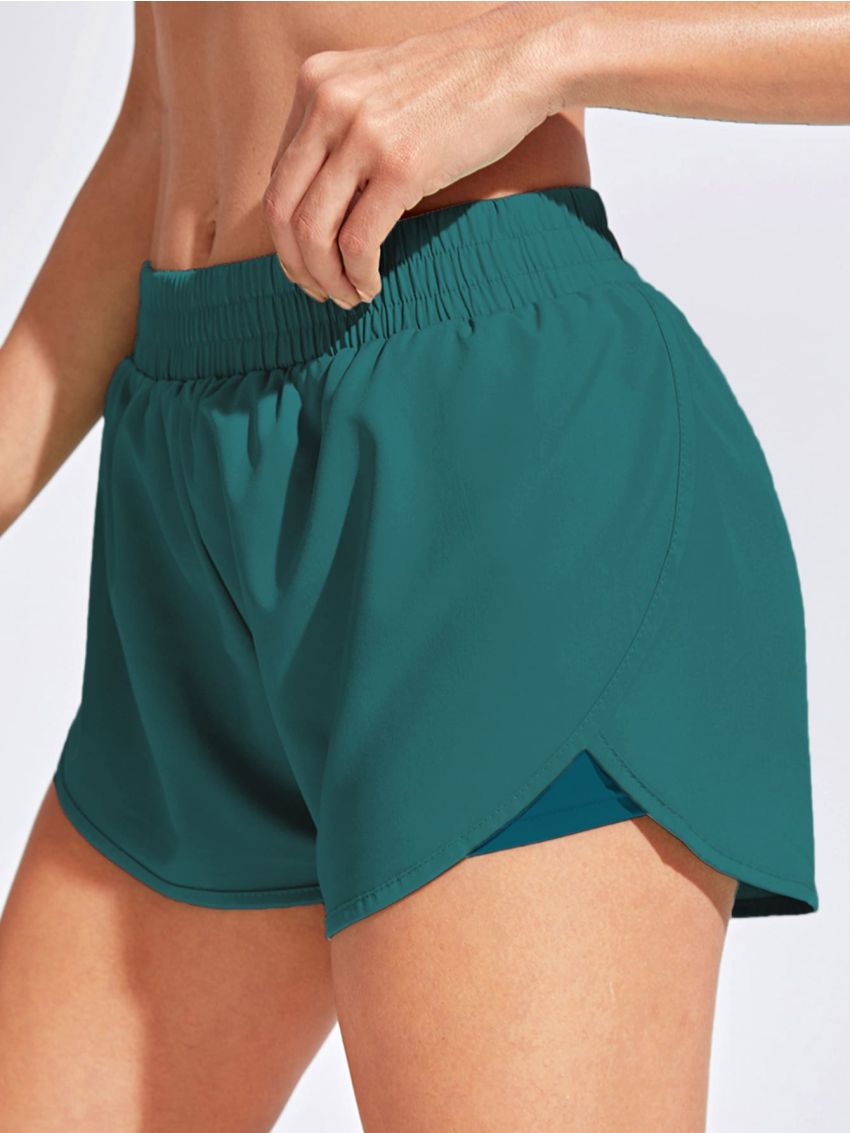 2 In 1 Tulip Hem Athletic Shorts