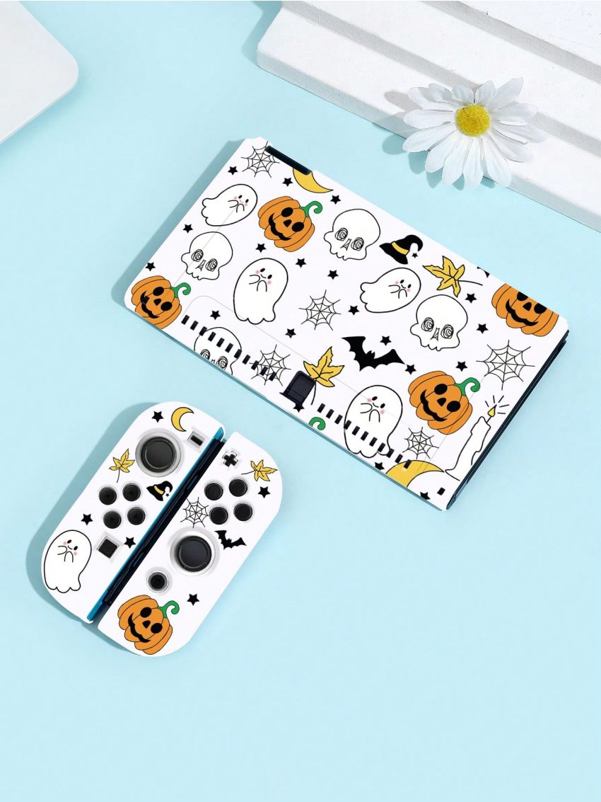 Cute Ghost Pumpkin Pattern Full Cover Silicone Anti-drop Protective Case Compatible With Switch