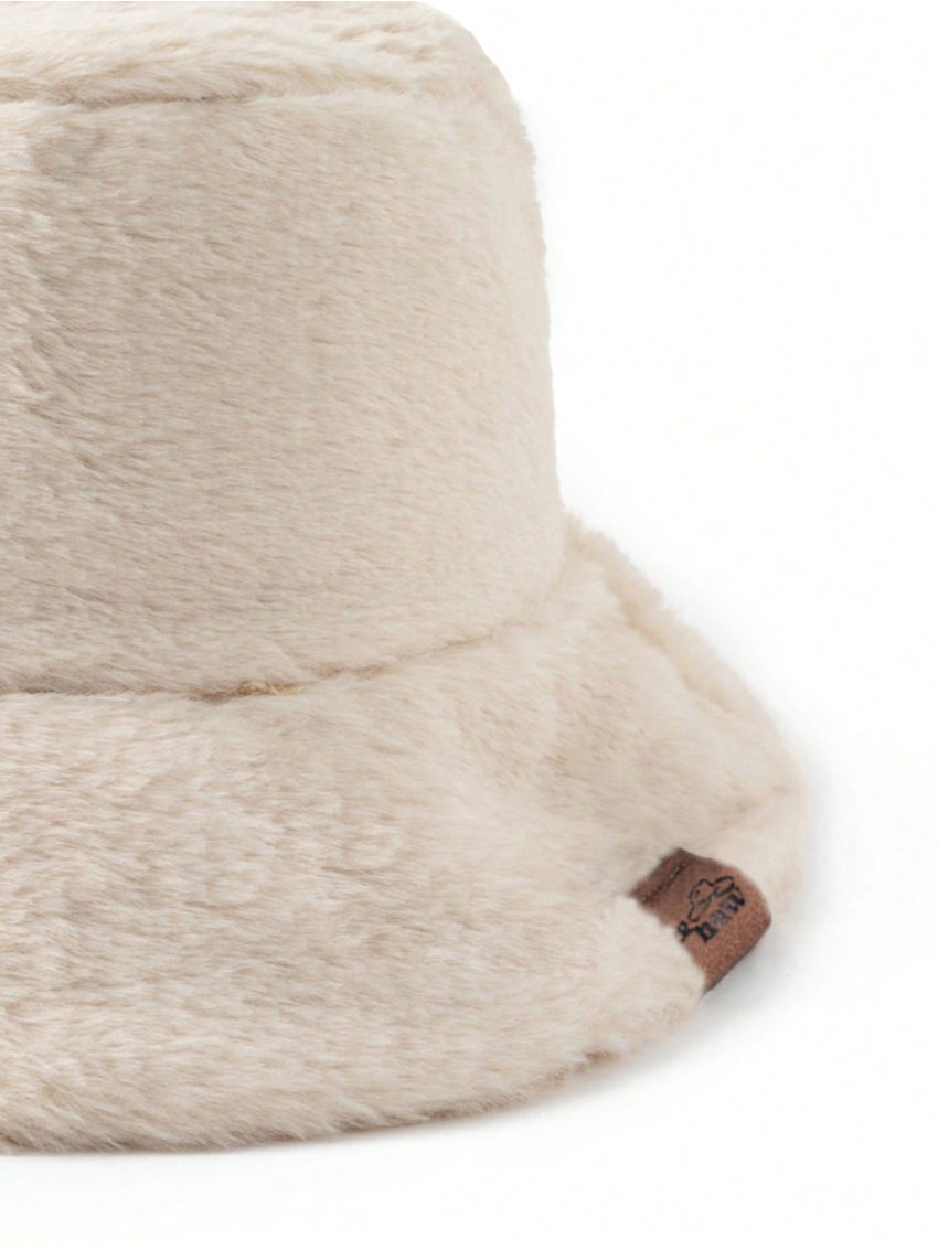 Morgan Mondays Co Label Decor Warm Plush Bucket Hat