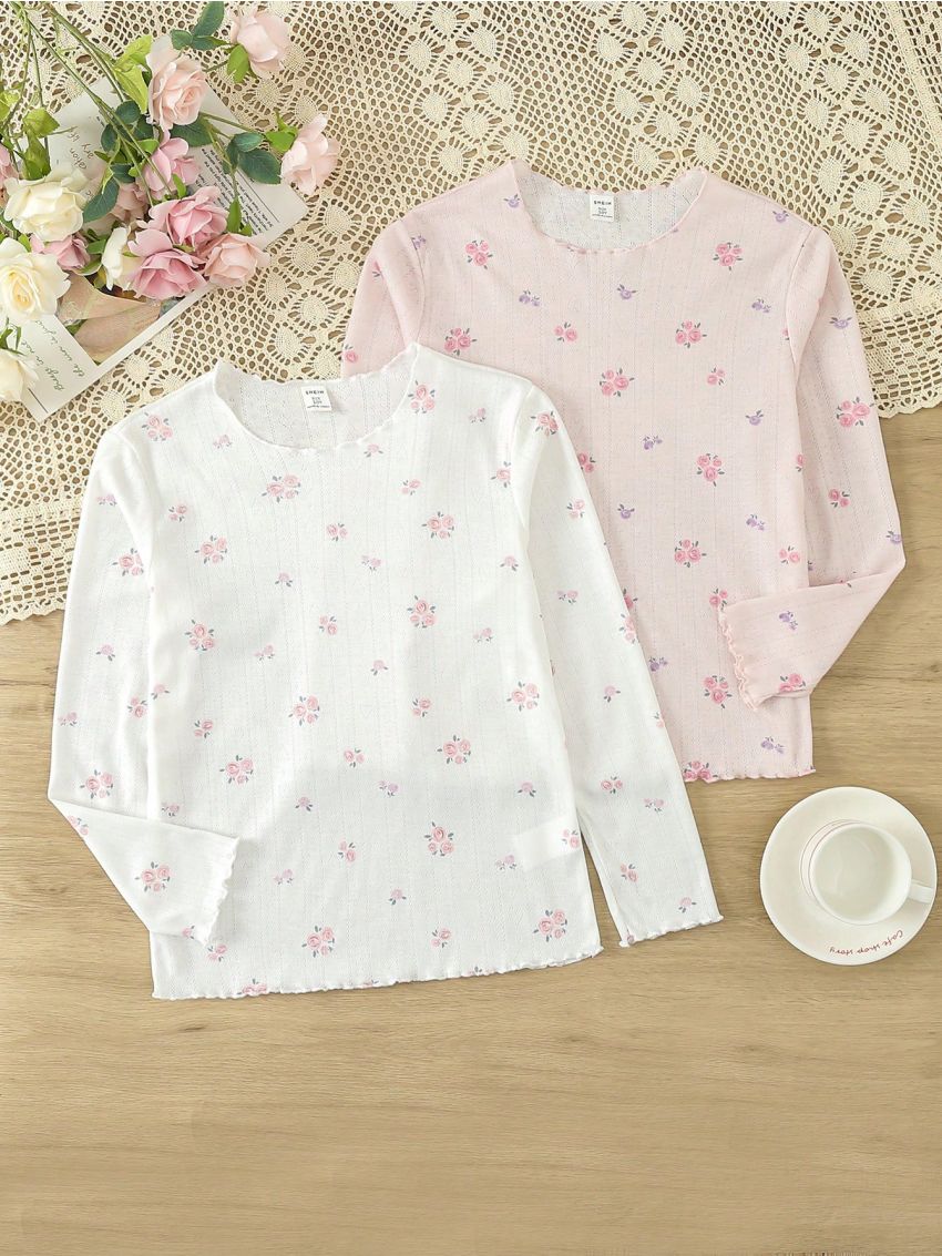 Tween Girls' Floral Print Underwear Tops