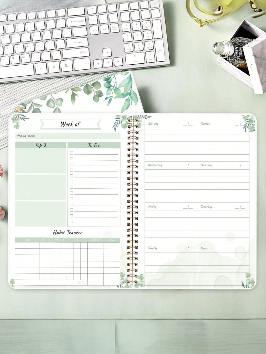 Weekly Goals Schedule Planner Checklist Notebook Organizers Habit Tracker,Perfect School or Office Supplies