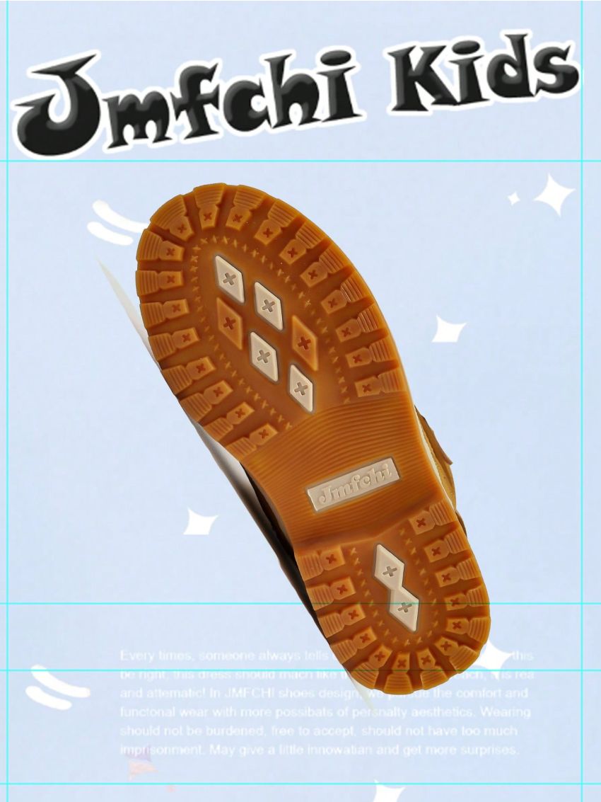 JMFCHI Kids Hiking Boots Boys Snow boots for Kids Waterproof Winter for Girls Warm Fur Lined Slip Resistant Outdoor Yellow