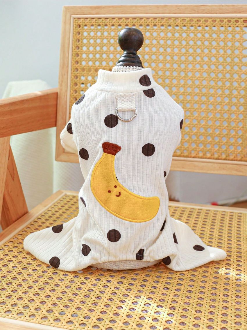 1pc Pet Clothes, Cute Soft Comfortable Banana Patterned Shirt For Small And Medium Dogs And Cats, Home Clothes