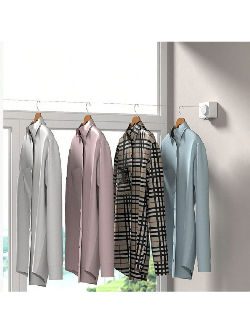 Retractable Clothesline Heavy Duty Clothes Drying Laundry Line for Indoor Outdoor Retracting Hanging Clothing Drying with Retract Rotating Knob to Prevent Sagging