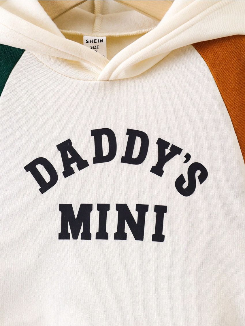 SHEIN Young Boy Color Block Hoodie With Raglan Sleeve