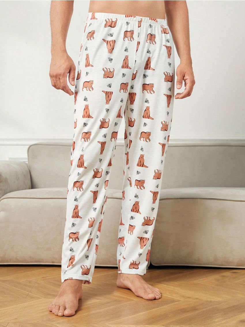 Men'S Cartoon & Letter Print Lounge Pants
