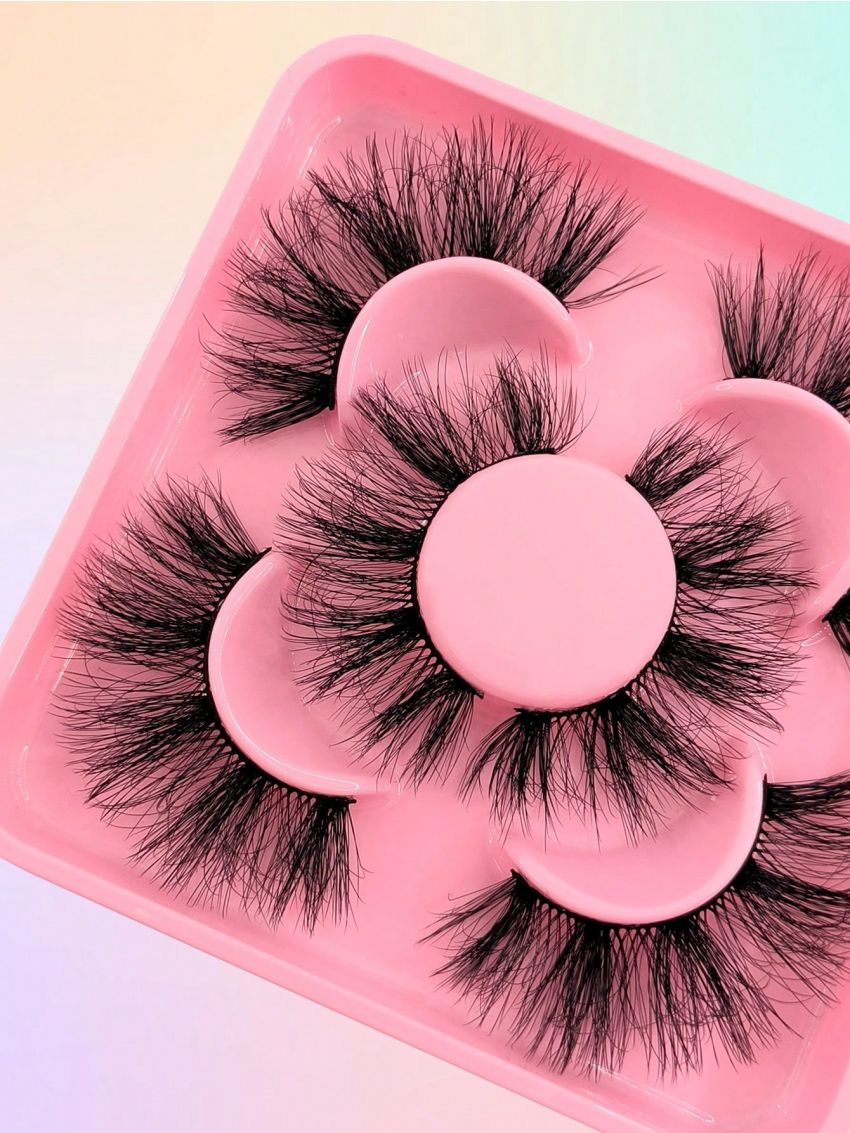 False Eyelashes 3 Pairs Fluffy Volumized Eyelashes Lashes Dramatic Look 3D Wispy Faux Mink Lashes