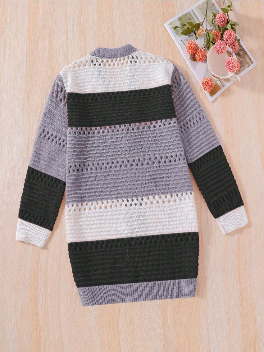 Girls' Color Block Cardigan, For Older Girls