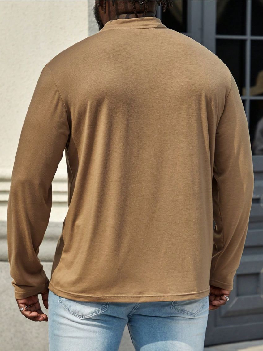 Men'S Plus Size Long Sleeve Polo Shirt