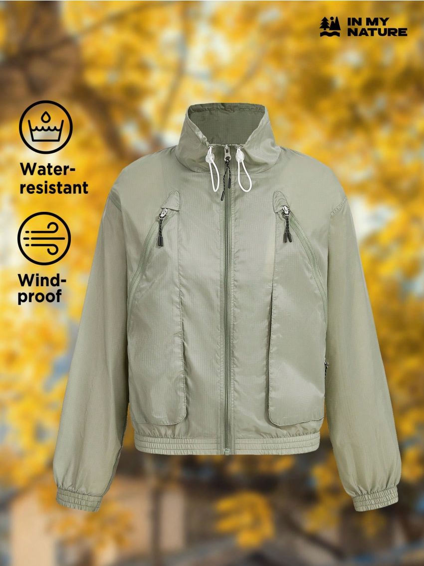 In My Nature Solid Zip Up Hooded Softshell Jacket