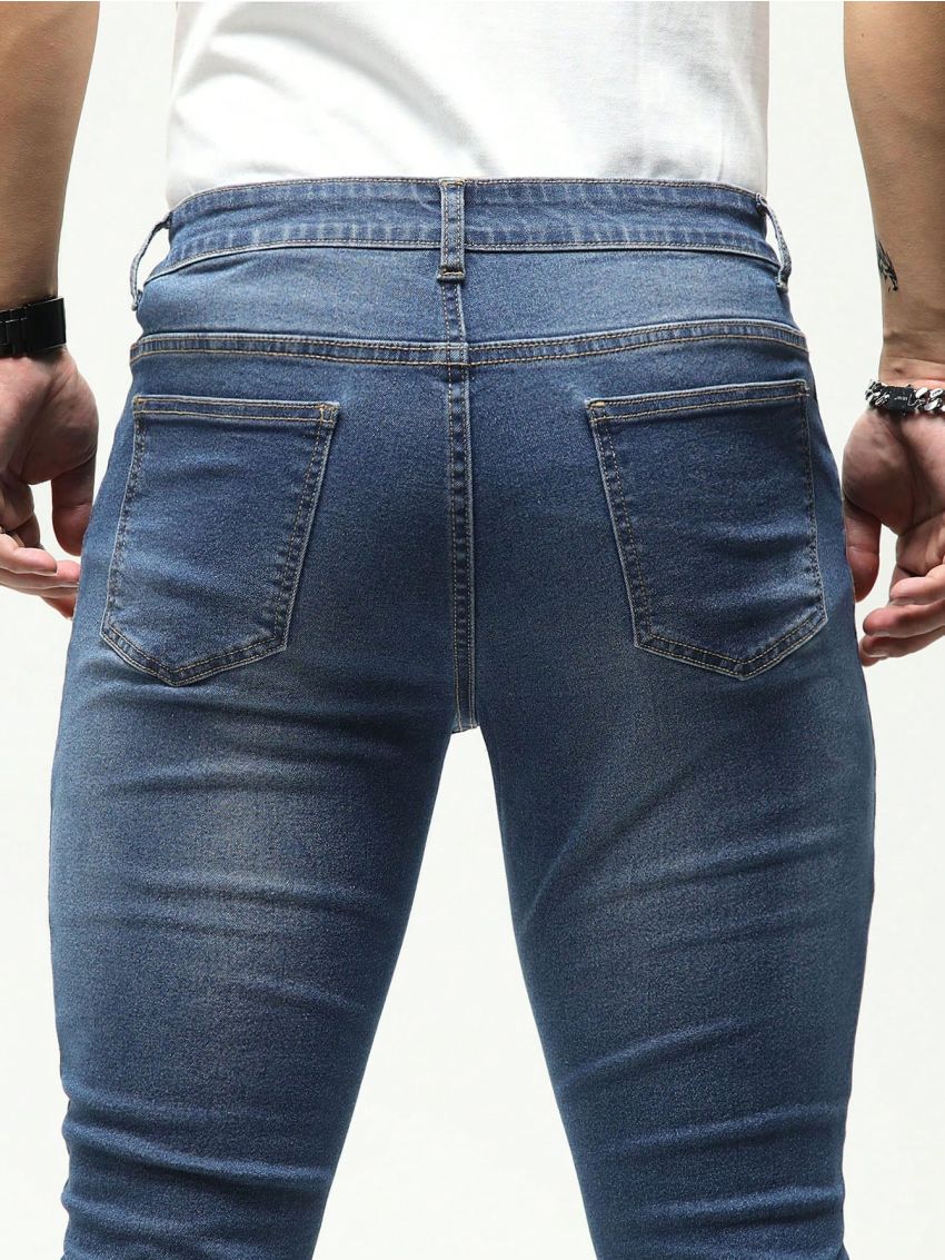 Men's Plus Size Distressed Skinny Jeans
