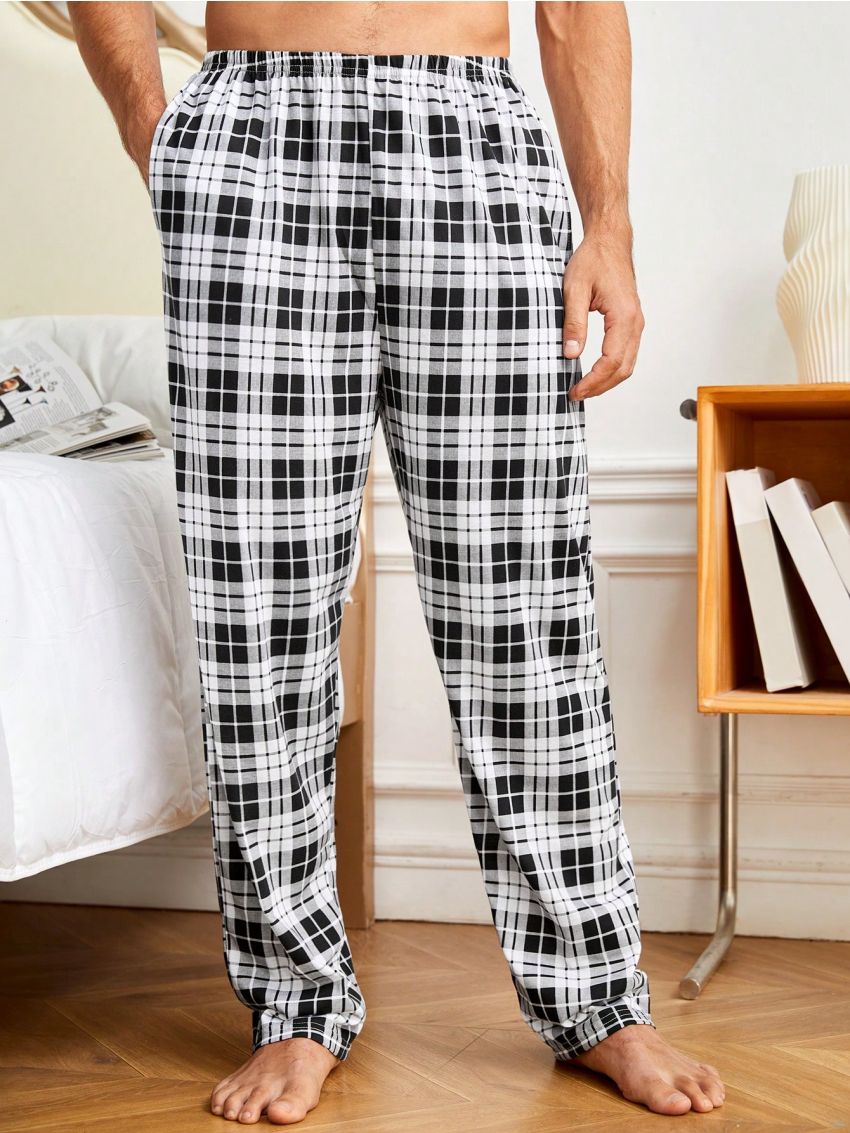 Men's Plaid Pattern Home Wear Bottoms