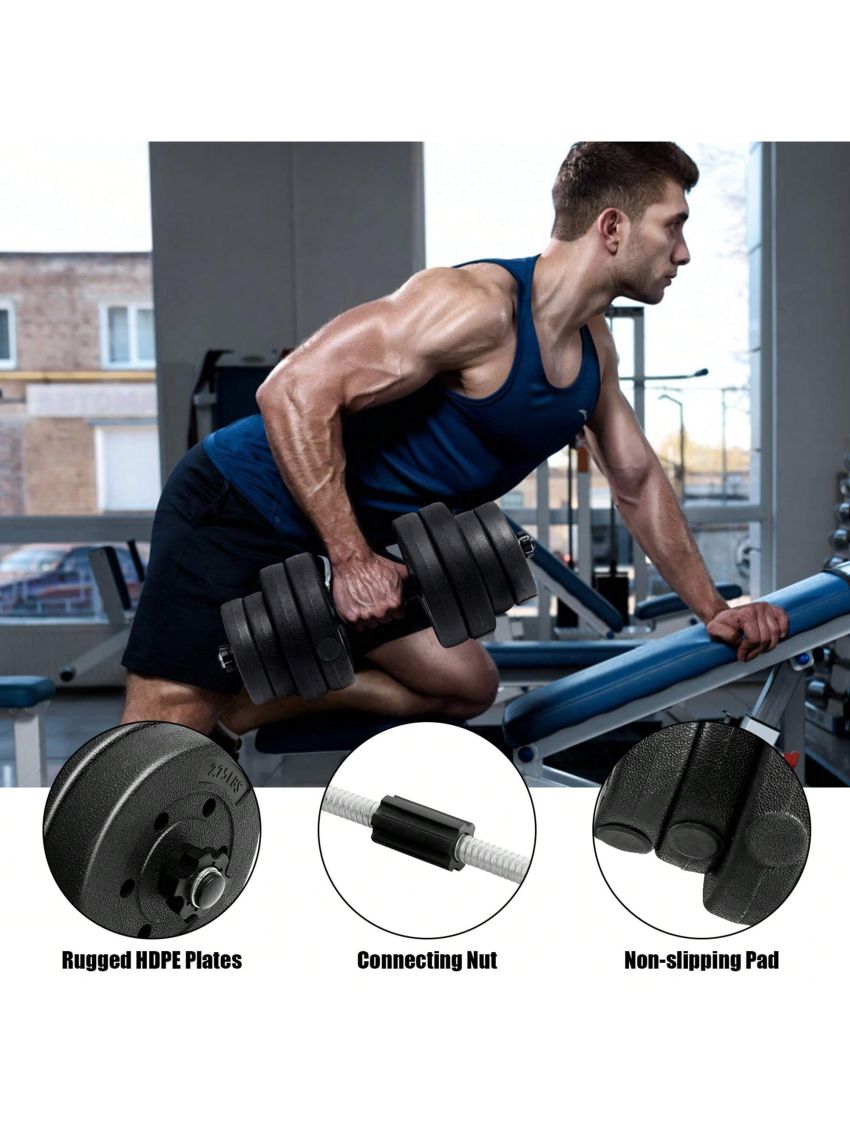 Gymax 66Lbs 2 in 1 Adjustable Dumbbell Set Strength Training Set Home Gym Exercise