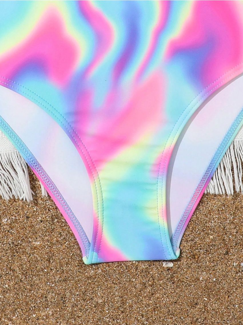 Tween Girl One-Piece Swimsuit, Random Print