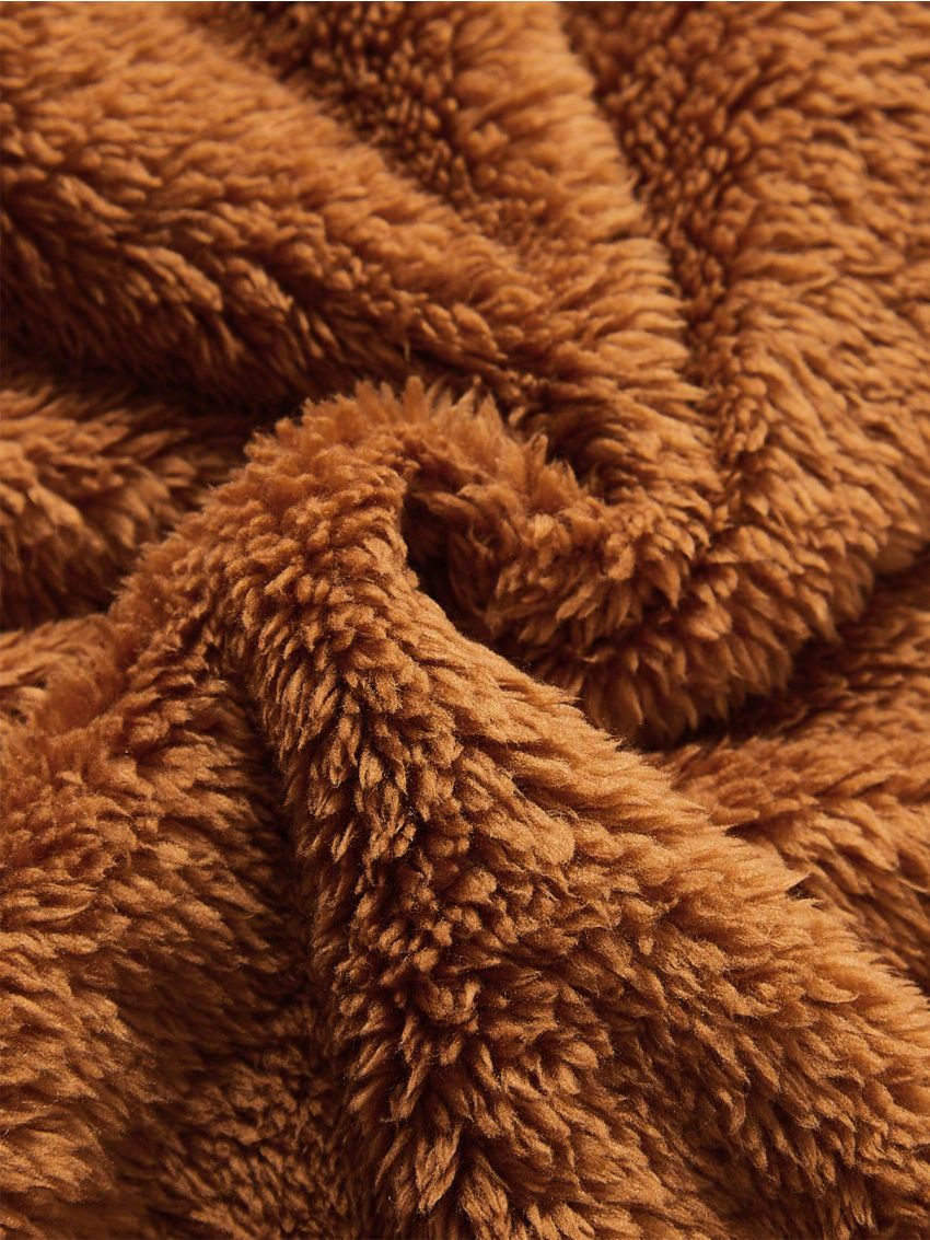 Toddler Girls' Teddy Hoodie With Kangaroo Pocket, Half Zipper Closure, And Matching Bag