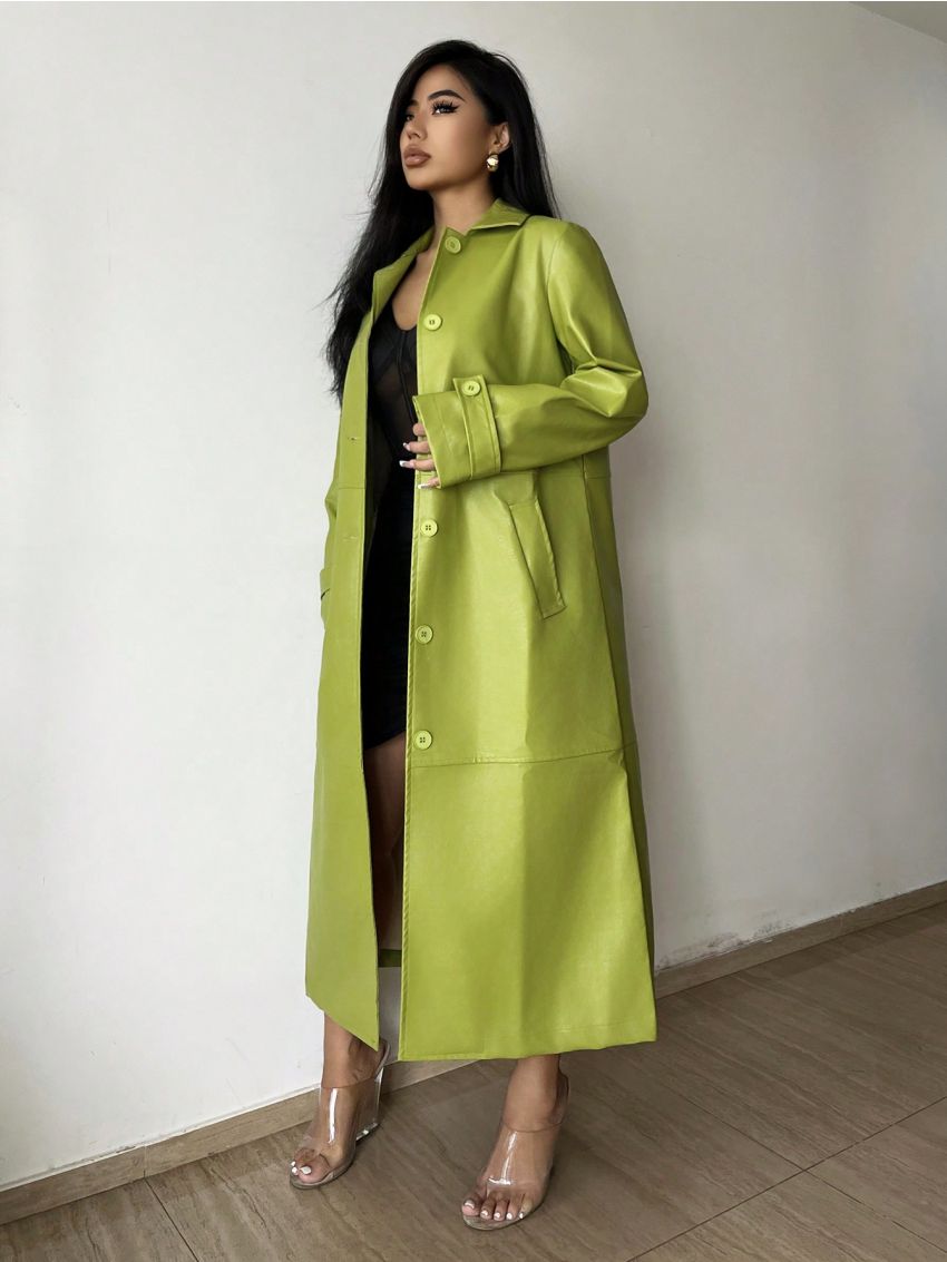 SHEIN SXY Women's Solid Color Trench Coat