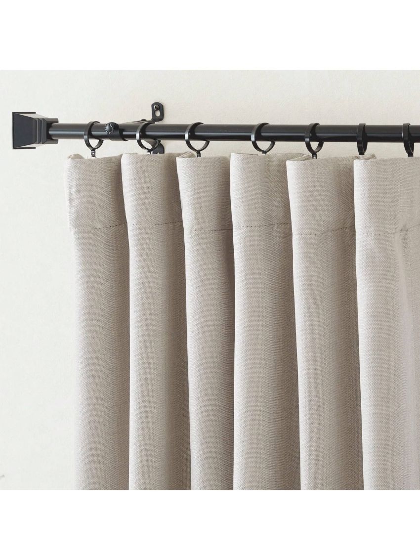 NICETOWN 2 Panels Faux Linen Curtains 96 inches Long, Pinch Pleated Curtains Room Darkening Window Drapes Thermal Insulated Light/Noise Blocking for Living Room/Bedroom, Angora, W50 x L96