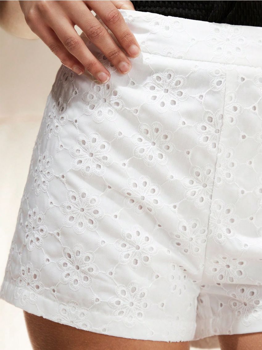 Forever 21 Ladies' Elastic Waist Embroidered Shorts