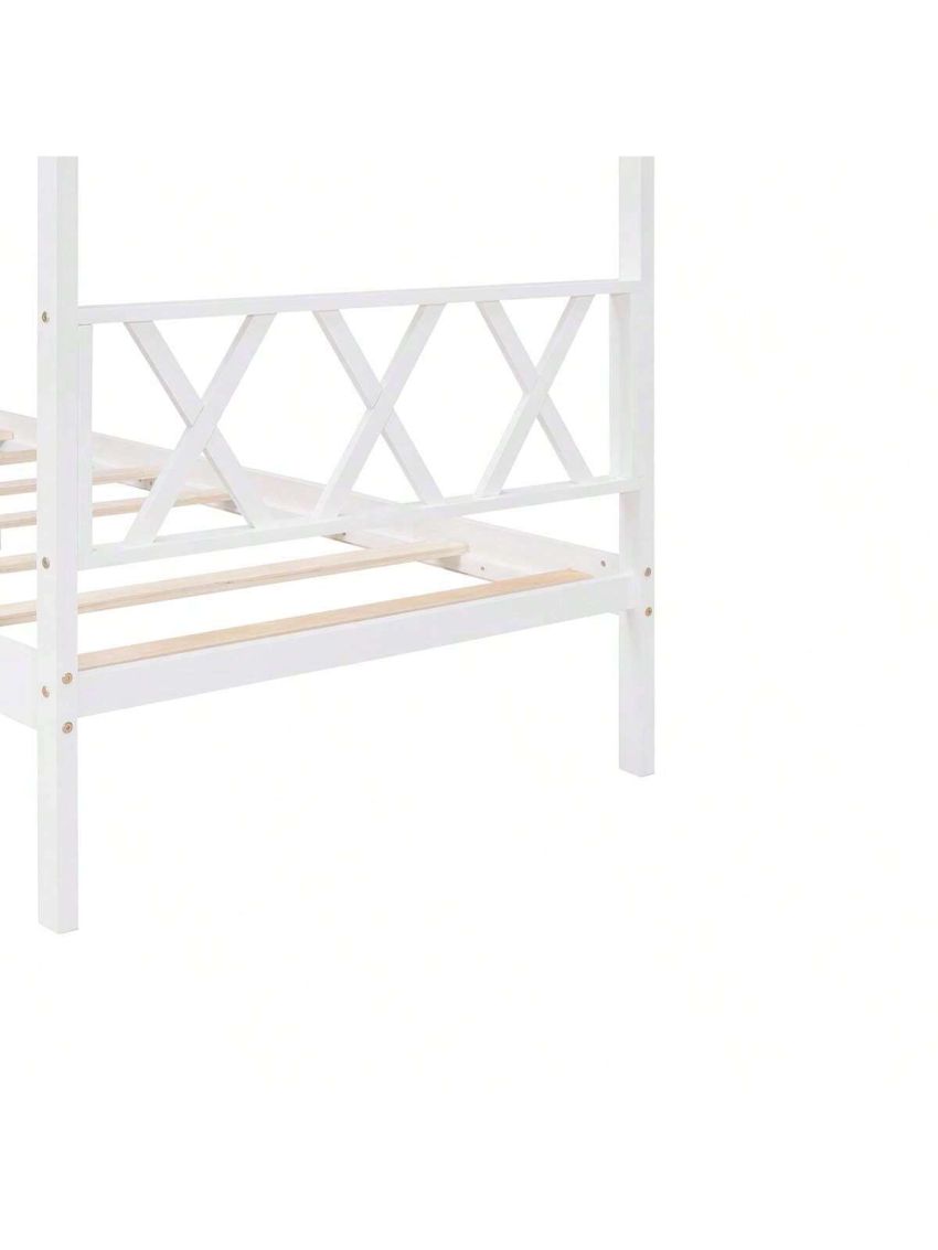 Merax Twin Size Wood House Bed with Storage Space