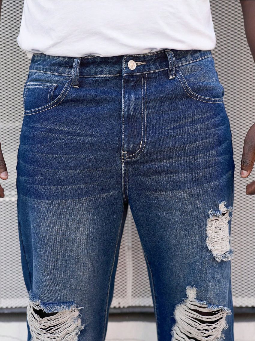Men's Plus Size Distressed Jeans