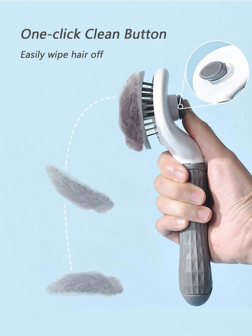 1pc Cat Comb Brush, Dog Deshedding Tool Shedding Hair Remover, Stainless Steel Rounded Tips, Safe For Skin