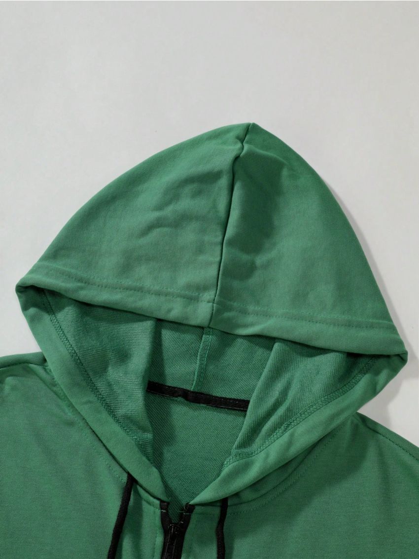 Manfinity Sporsity Men's Printed Kangaroo Pocket Zip Up Hoodie