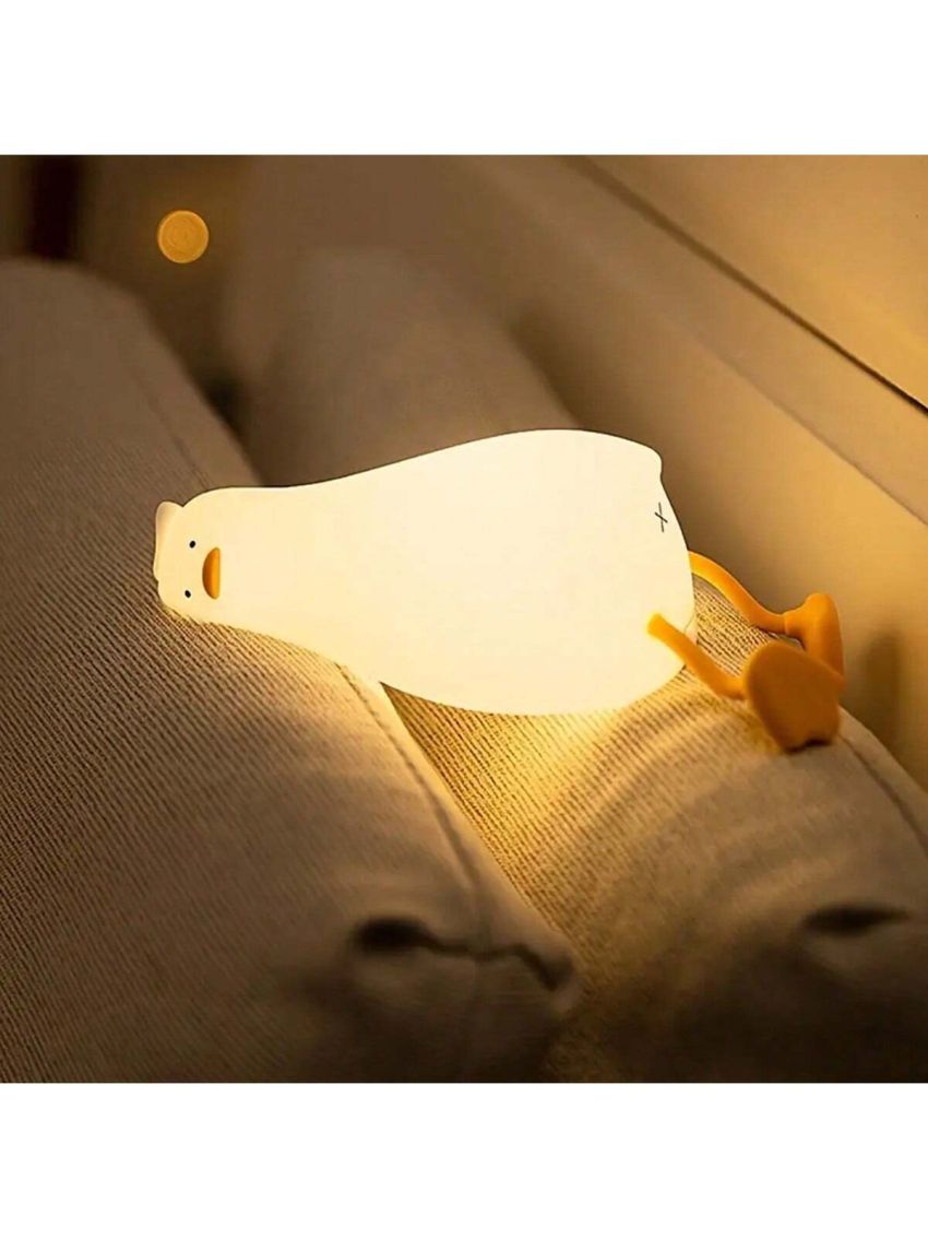 Duck Night Light Flat Duck Silicone Sheet Bedroom Light Timing Light Charging Atmosphere Light, Three Levels of Brightness Adjustment, Silicone Shell, Built-In Rechargeable Battery, Can Be Set For 30 Minutes Automatic Shutdown
