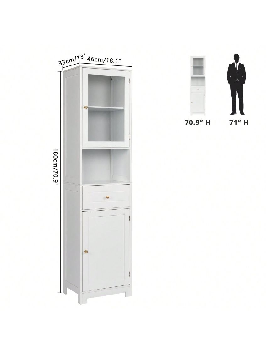 MDF Spray Paint Upper And Lower 2 Doors 1 Pumping 1 Shelf Bathroom Cabinet White