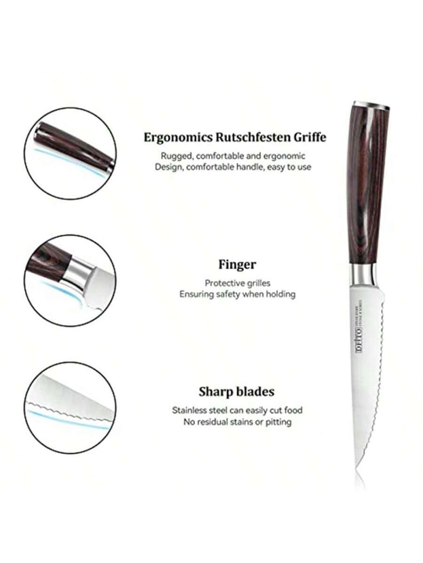 4Pcs Steak Knives Japanese Damascus Stainless Steel Kitchen Chef Knife /Gift Box