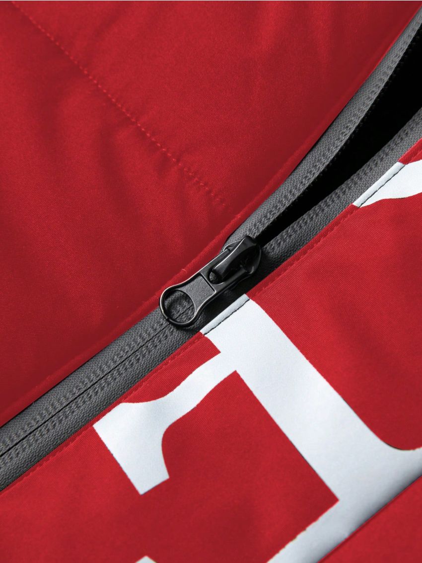 Manfinity Men's Loose-Fit Hooded Winter Coat Featuring Letter Print