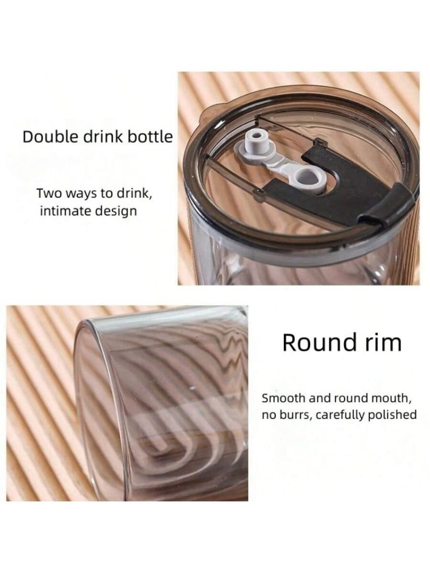 1pc Smoke Grey Bamboo Joint Glassware Vintage Straw Glass