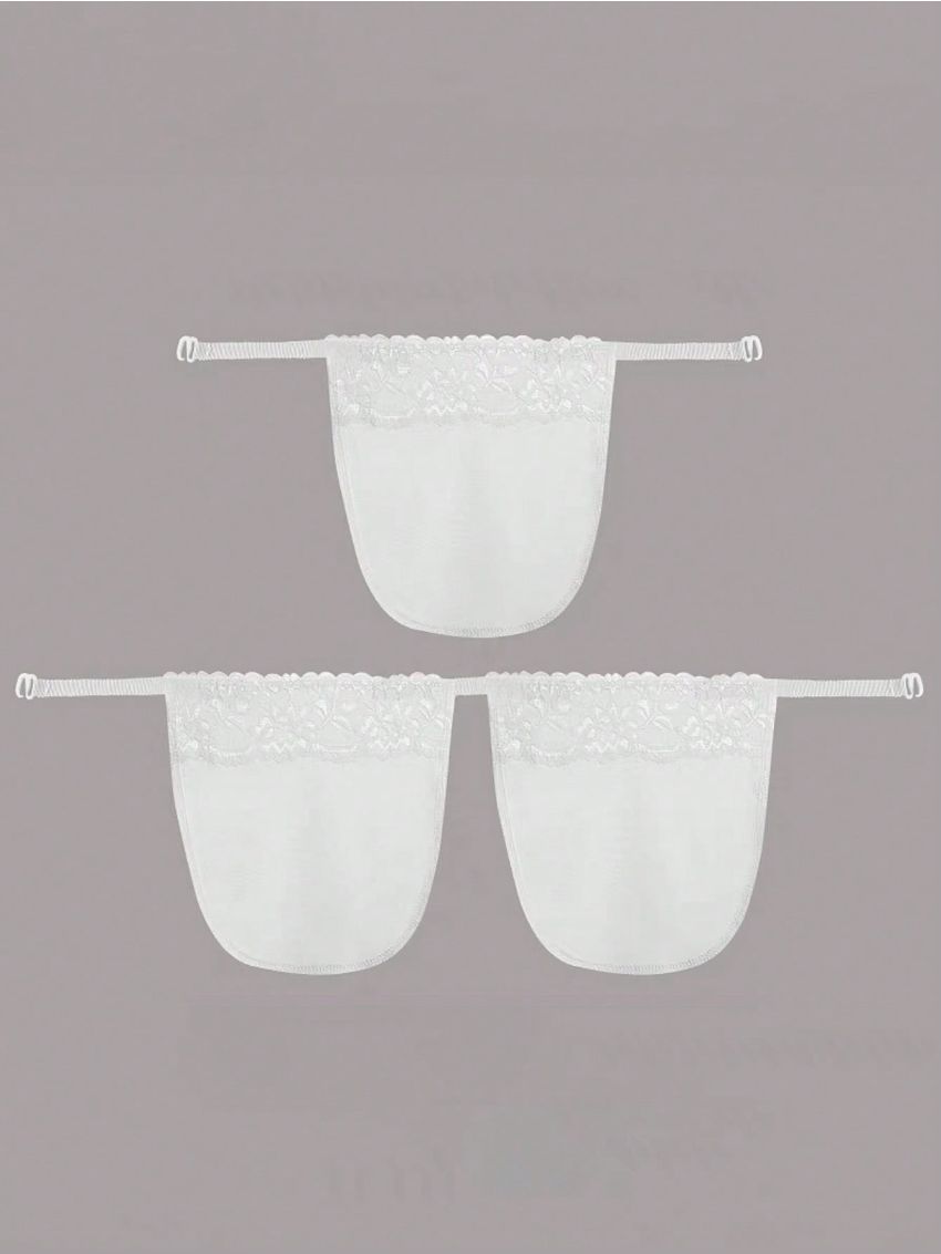 3pcs/set Women's White Lace Collar Detachable Anti-lighting False Collar With Buckle