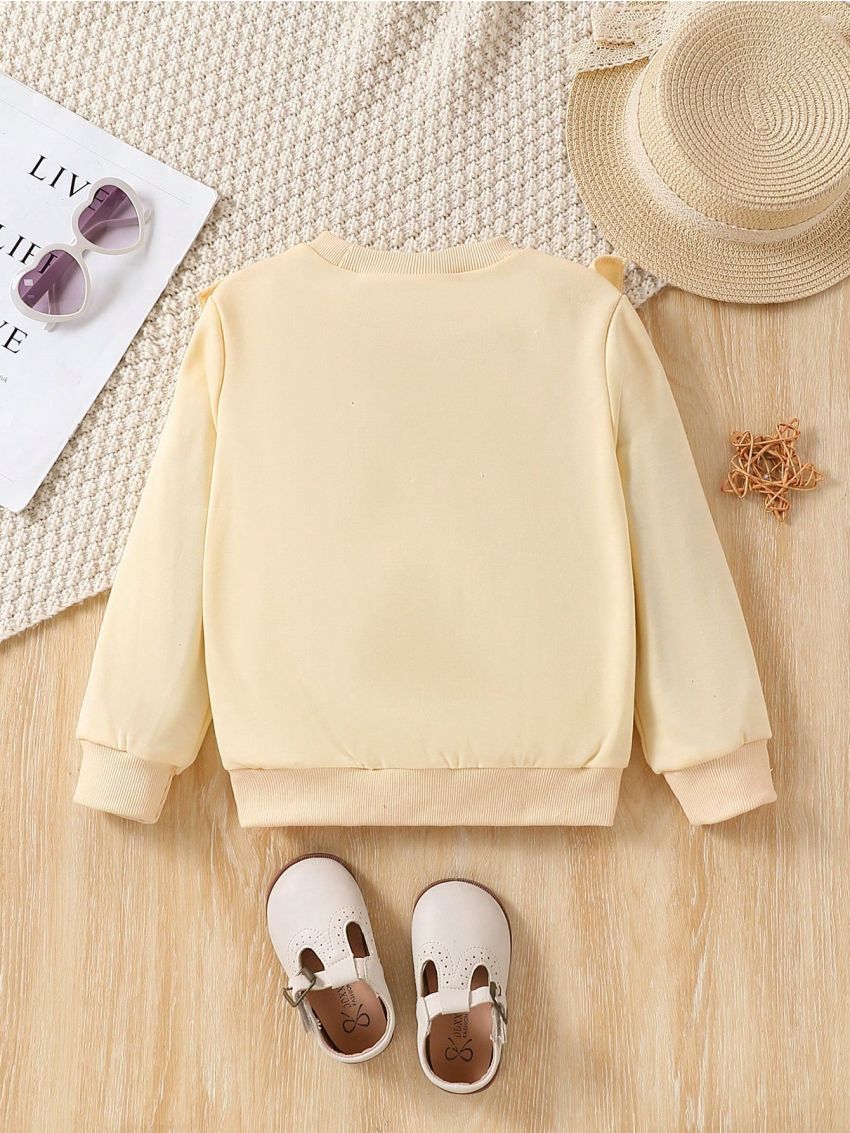 Girls' Ruffle Hem Striped Tape Sweatshirt