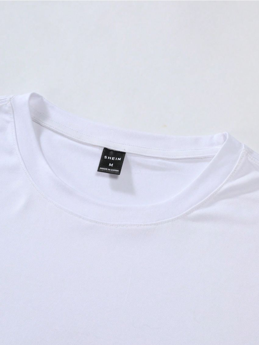 Manfinity Men Solid Drop Shoulder Tee